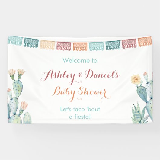 Taco Bout A Fiesta Mexico Theme Party Willkommen Banner (Horizontal)
