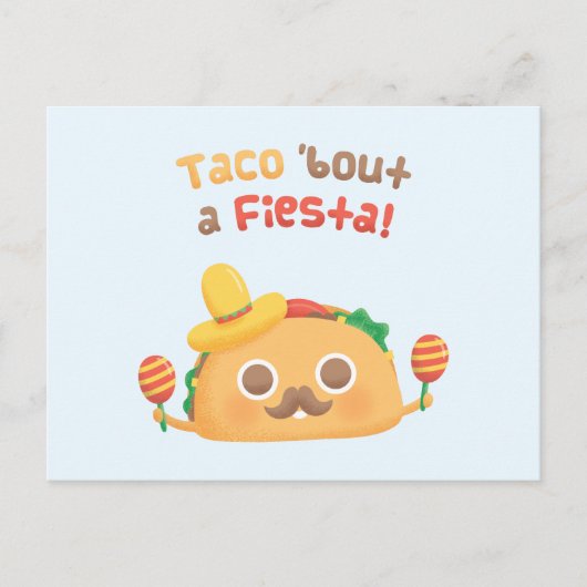 Taco Bout A Fiesta Niedlich Food Pub Spaß Postkart Postkarte (Vorderseite)