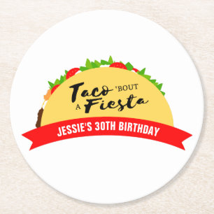 Taco 'Bout A Fiesta Runder Pappuntersetzer