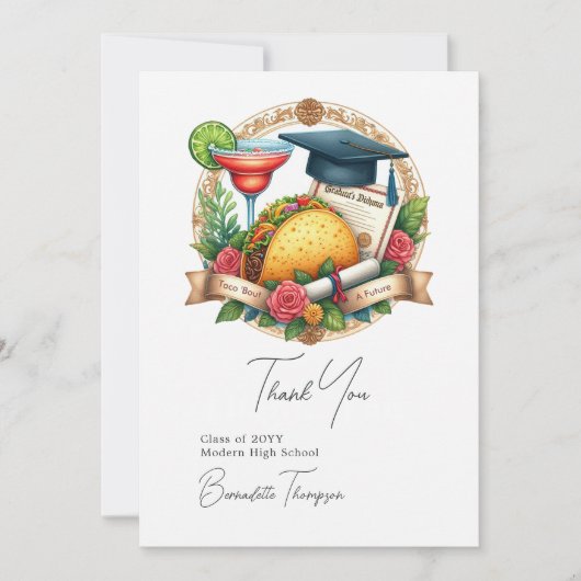 Taco "Bout a Future Abschluss Dankeskarte (Vorderseite)