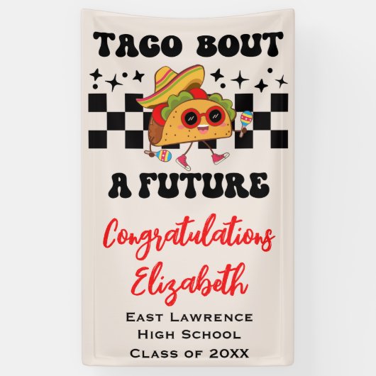 Taco Bout a Future Fiesta Abschluss Banner (Vertikal)