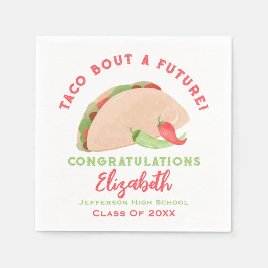 Taco Bout a Future Fiesta Abschluss Serviette (Vorderseite)