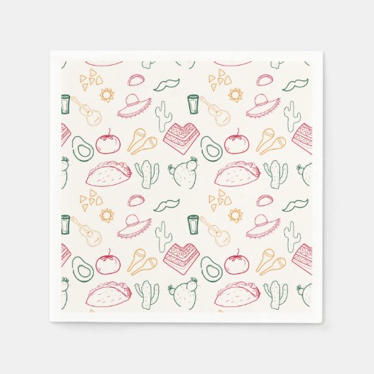 Taco Bout a Future Fiesta Doodle Abschluss Serviette (Vorderseite)