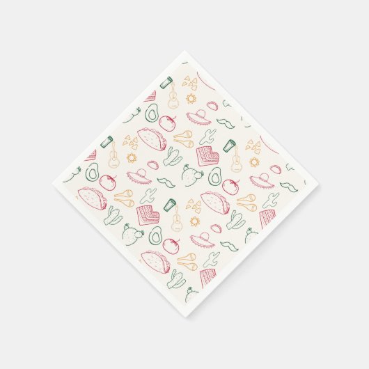 Taco Bout a Future Fiesta Doodle Abschluss Serviette (Ecke)