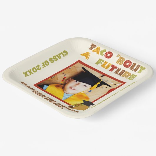 Taco Bout a Future Foto Graduation Party Pappteller (Gewinkelt)