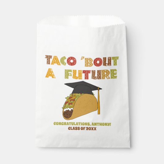 Taco Bout a Future Funny Graduation Party Geschenktütchen (Vorderseite)