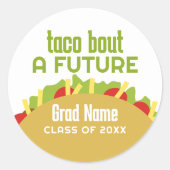 Taco Bout a Future - Graduiertenname Runder Aufkleber (Vorderseite)