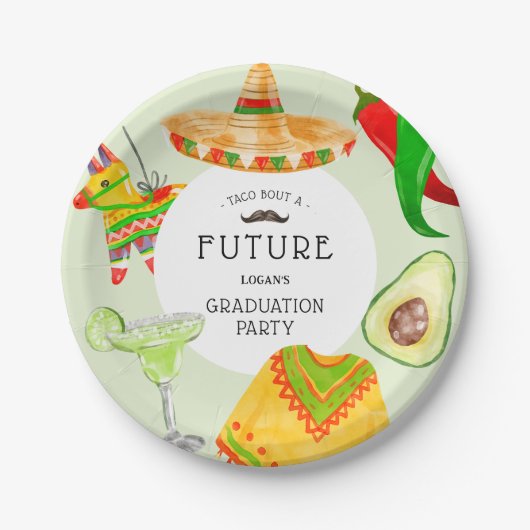Taco bout a Future' Mexikanische Abschlussfeier Pappteller (Vorderseite)