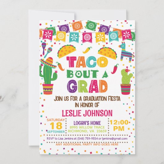 Taco Bout a Grad Einladung (Vorderseite)
