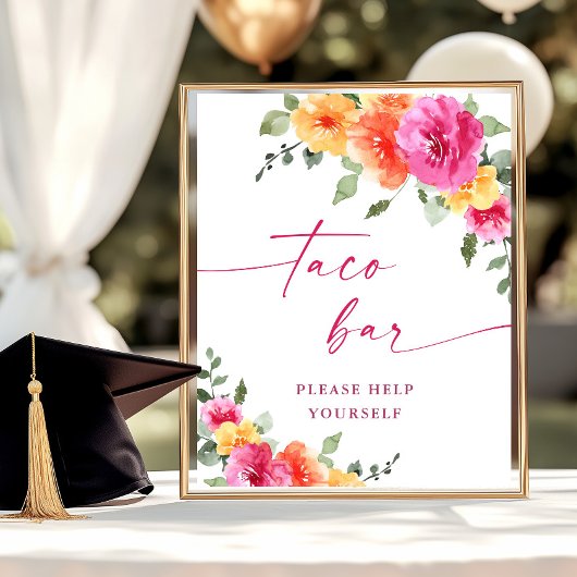 Taco Bout a Hright Future Abschluss Floral Poster