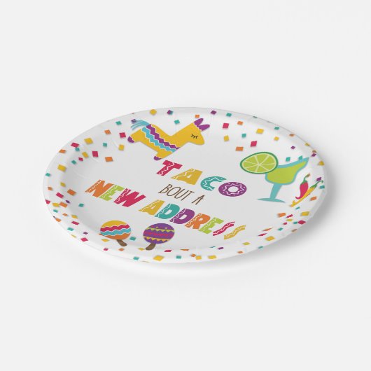 Taco Bout a New Address Plate - Weiß Pappteller (Schrägansicht)