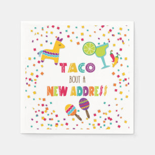 Taco Bout a New House Address - White Serviette