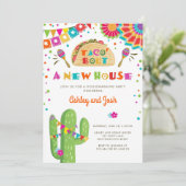 Taco Bout A New House Fiesta Housewarming Party Einladung (Stehend Vorderseite)
