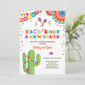 Taco Bout A New House Fiesta Housewarming Party Einladung (Stehend Vorderseite)