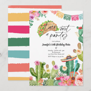 Taco 'Bout A Party 50. Geburtstag Fiesta Cactus Einladung