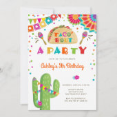 Taco Bout A Party Fiesta Cactus mexikanischer Gebu Einladung (Vorderseite)