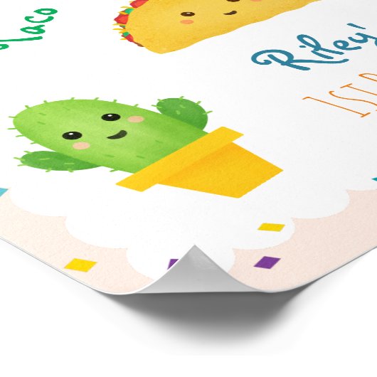 Taco Bout A Party | Fiesta Themed Birthday Sign Poster (Ecke)