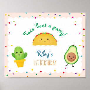 Taco Bout A Party   Fiesta Themed Birthday Sign Poster
