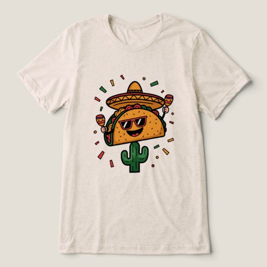 Taco "Bout a Party! Tri-Blend Shirt (Design Vorderseite)