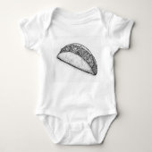 Taco 'Bout Adorable: Hand-Drawn Monochromatic Taco Baby Strampler (Vorderseite)