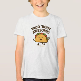 Taco 'Bout Awesome Happy Taco Design Tri-Blend Shirt