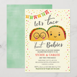 Taco Bout Babies Co-ed Twin Baby Dusche Einladung
