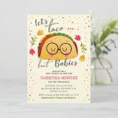 Taco Bout Babies Twin Baby Shower Sprinkle Einladung (Stehend Vorderseite)