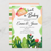 Taco Bout Baby Blume Cactus Baby Shower Einladung (Vorne/Hinten)