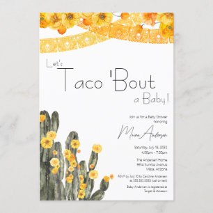 Taco Bout Baby Gender Neutral Floral Kakti Dusche Einladung