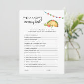 Taco bout Baby Shower game  Einladung (Stehend Vorderseite)