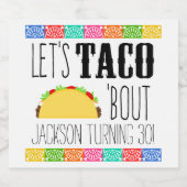 Taco 'Bout Birthday Party Bierflaschenetikett (Einzelnes Label)