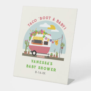Taco Bout eine Baby Hot Pink Girl Baby Dusche Sockelschild