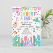 Taco Bout' eine mexikanische Fiesta Baby-Dusche Einladung (Stehend Vorderseite)