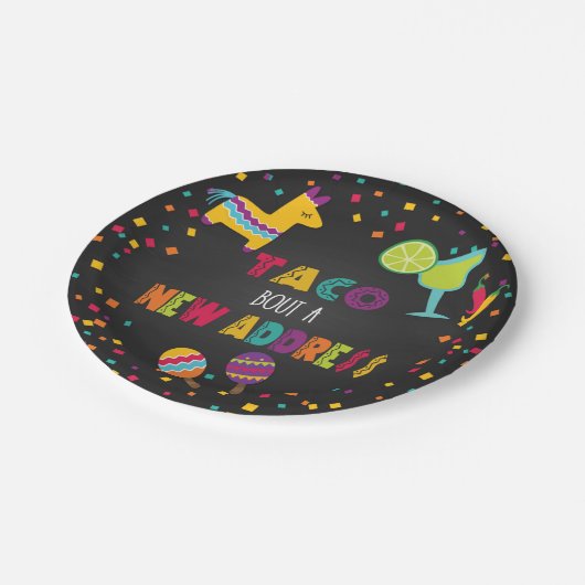 Taco Bout eine neue Adressleiste Pappteller (Schrägansicht)