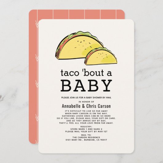 Taco Bout Fiesta Babydusche per Mail Einladung (Vorne/Hinten)