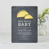 Taco Bout Fiesta Chalkboard Baby Showroom by Mail Einladung (Stehend Vorderseite)