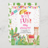 Taco Bout Fun Fiesta Girl Einladung zum 1. Geburts (Vorne/Hinten)