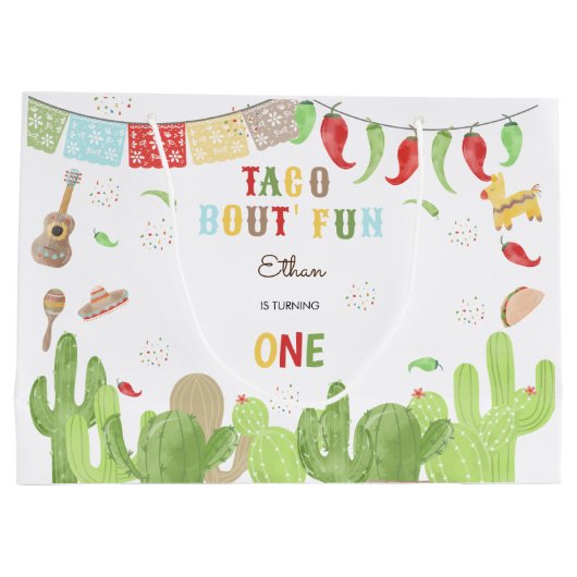 Taco Bout' Fun Fiesta mexicanischen ersten Geburts Große Geschenktüte (Rückseite)