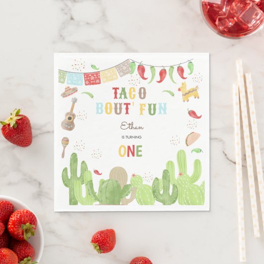 Taco Bout' Fun Fiesta mexicanischen ersten Geburts Serviette (Beispiel)