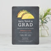 Taco Bout GRAD Chalkboard Graduierungsparty Einladung (Stehend Vorderseite)