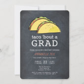 Taco Bout GRAD Chalkboard Graduierungsparty Einladung (Vorderseite)