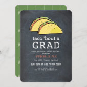 Taco Bout GRAD Chalkboard Virtual Abschluss Einladung (Vorne/Hinten)
