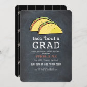 Taco Bout GRAD Chalkboard Virtual Black Abschluss Einladung (Vorne/Hinten)