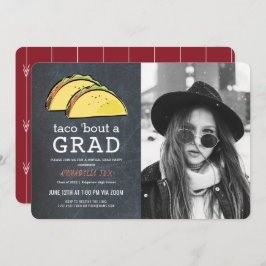 Taco Bout GRAD Foto Chkbd Red Virtual Abschluss Einladung