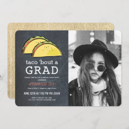 Taco Bout GRAD Foto Gold Virtual Abschluss Einladung