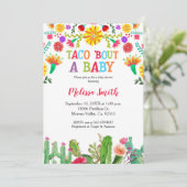 Taco Bout Kinderdusche mit Kaktus Einladung (Stehend Vorderseite)