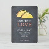 Taco Bout Liebe Black Chalkboard Paare Dusche Einladung (Stehend Vorderseite)