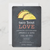 Taco Bout Liebe Black Chalkboard Paare Dusche Einladung (Vorderseite)