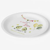 Taco Bout Liebe Brautparty Avocado Fiesta Pappteller (Schrägansicht)