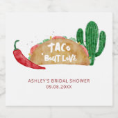 Taco 'Bout Liebe Brautparty Fiesta Personalisiert Schaumweinetikett (Einzelnes Label)